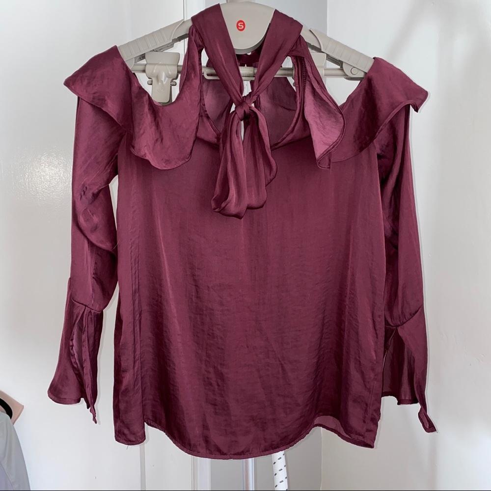 Gorgeous Flattering Cut Out Blouse with Ruffles